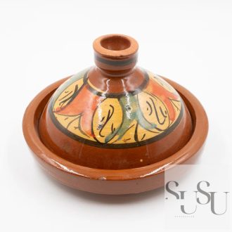   Marokkói tajine edény mázas (más-msá grafikával) 1személyes